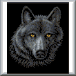 cross stitch pattern Black Wolf