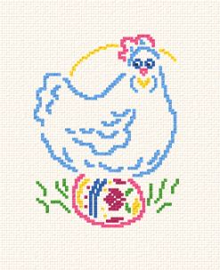 cross stitch pattern Pastel Hen