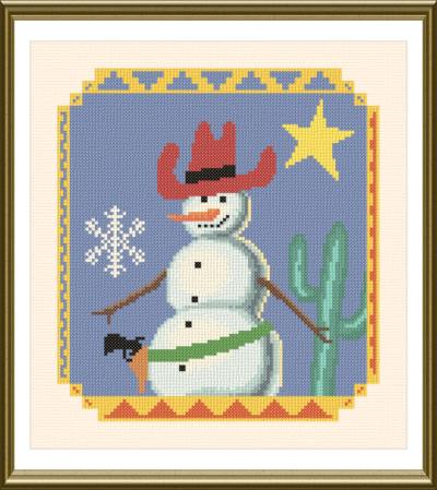 cross stitch pattern Southwest Snowman
