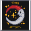 cross stitch pattern Christmas Moon