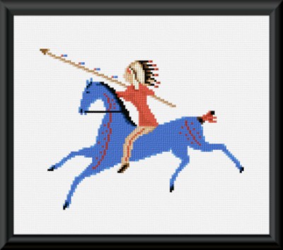 cross stitch pattern Native Hunter