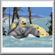 cross stitch pattern Polar Bear and Cubs