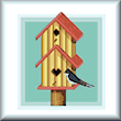 cross stitch pattern Swallow bird house