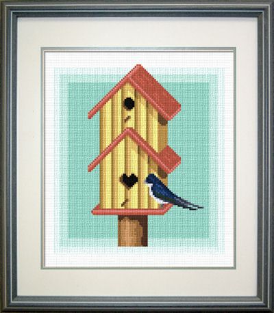 cross stitch pattern Swallow bird house