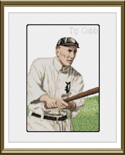 cross stitch pattern Ty Cobb
