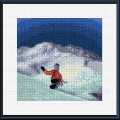 cross stitch pattern Whistler Mountain boarder