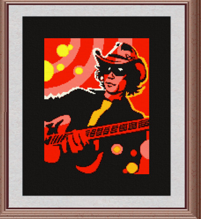 cross stitch pattern Guitar Player