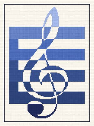 Treble Clef Cross Stitch Pattern music