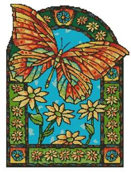 cross stitch pattern Butterfly Window
