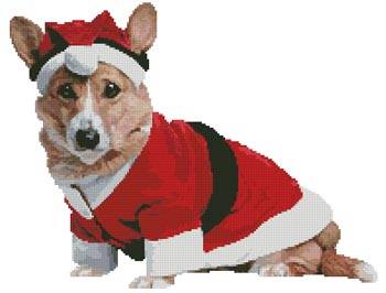 cross stitch pattern Christmas Pup