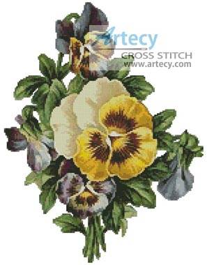 cross stitch pattern Pansies 2