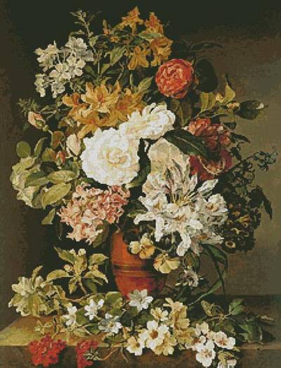 cross stitch pattern Still life with Flowers
