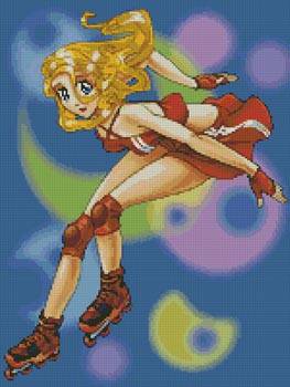 cross stitch pattern Skater Girl