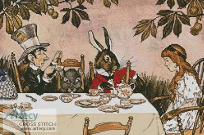cross stitch pattern Alice in Wonderland