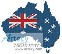 cross stitch pattern Australian Map