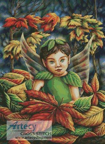 cross stitch pattern Autumn Fairy