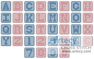 cross stitch pattern Baby Blocks Alphabet