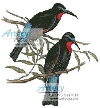 cross stitch pattern Bee Eaters