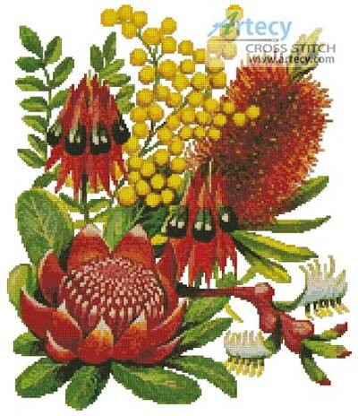 cross stitch pattern Bushland Flowers of Oz