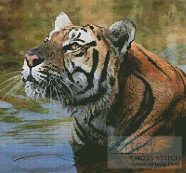 cross stitch pattern Bengal Tiger