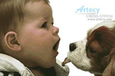 cross stitch pattern Bub and Pup