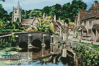 cross stitch pattern Castle Combe, Wiltshire