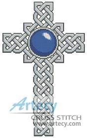 cross stitch pattern Celtic Cross September Sapphire 
