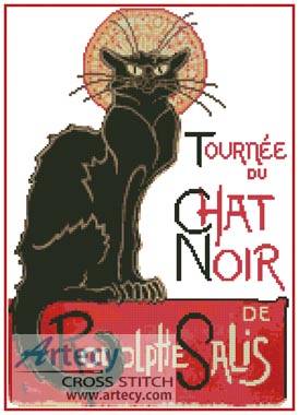 cross stitch pattern Chat Noir