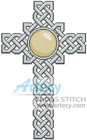 cross stitch pattern Celtic Cross June - Pearl