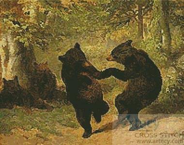 cross stitch pattern Dancing Bears