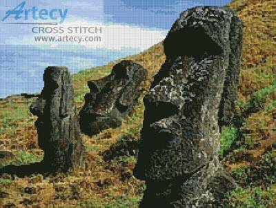 cross stitch pattern Easter Island