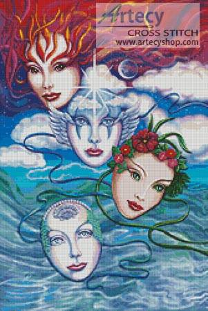 cross stitch pattern Elemental Masks