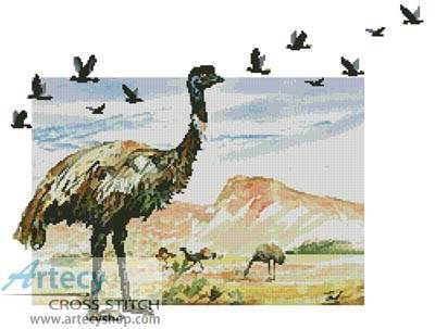 cross stitch pattern Emu