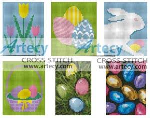 cross stitch pattern Easter Cards