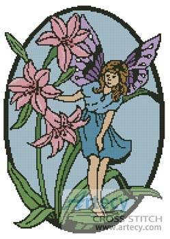 cross stitch pattern Fairy Oval