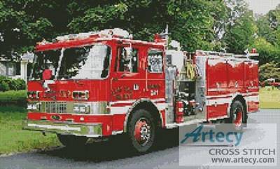 cross stitch pattern Fire Engine