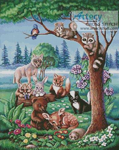 cross stitch pattern Forest Friends