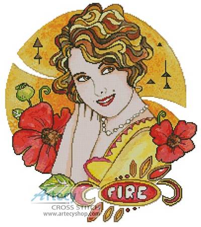 cross stitch pattern Fire