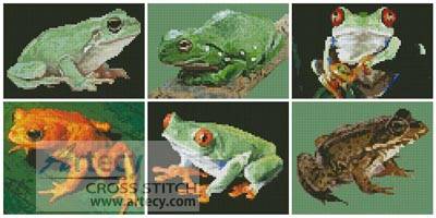 cross stitch pattern Frog Sampler