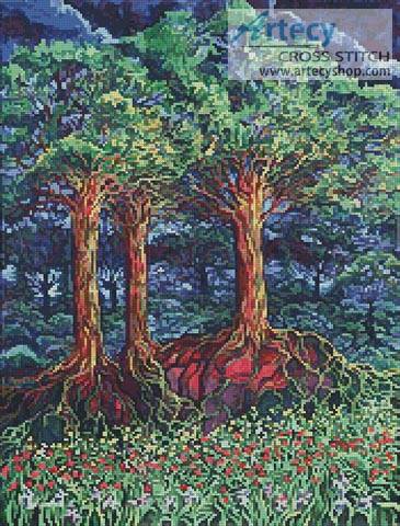 cross stitch pattern Fantasy Trees