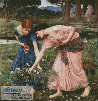 cross stitch pattern Gather Ye Rosebuds While Ye May