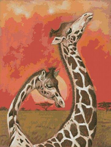 cross stitch pattern Giraffes 3