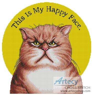 cross stitch pattern Happy Face