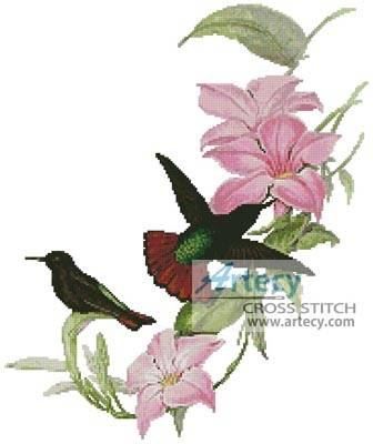 cross stitch pattern Hummingbirds