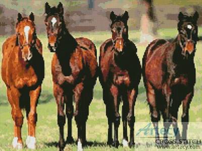 cross stitch pattern Horses