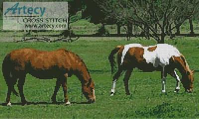 cross stitch pattern Horses Photo