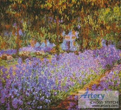 cross stitch pattern The Irises in Monet's Garden