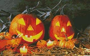 cross stitch pattern Jack o' Lanterns