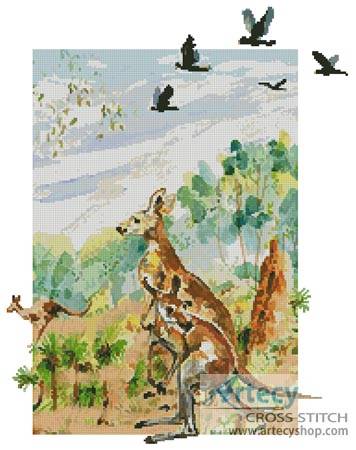 cross stitch pattern Kangaroo