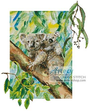 cross stitch pattern Koala Painting